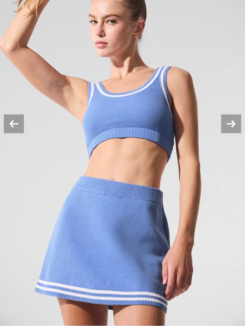 Alo Tennis Club Knit Skirt and Bra Set - Picture 7 of 11